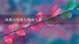 成都小吃排行榜前十名