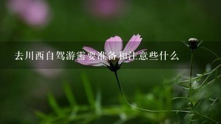 去川西自驾游需要准备和注意些什么