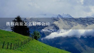 携程商旅怎么解绑公司