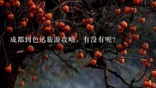 成都到色达旅游攻略，有没有呢？