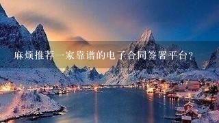 麻烦推荐一家靠谱的电子合同签署平台？