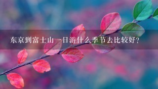 东京到富士山一日游什么季节去比较好？