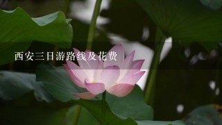 西安三日游路线及花费