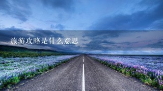 旅游攻略是什么意思