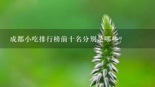 成都小吃排行榜前十名分别是哪些？