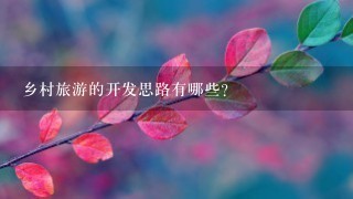 乡村旅游的开发思路有哪些？