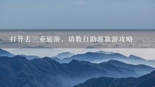 打算去三亚旅游，请教自助游旅游攻略