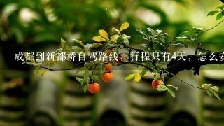 成都到新都桥自驾路线，行程只有4天，怎么安排比较