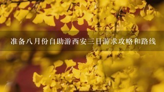 准备八月份自助游西安三日游求攻略和路线