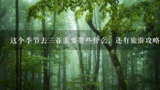 这个季节去三亚需要带些什么，还有旅游攻略