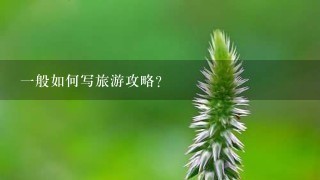 一般如何写旅游攻略？