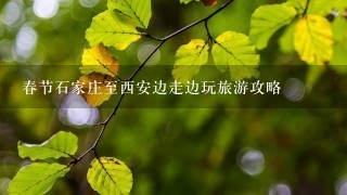 春节石家庄至西安边走边玩旅游攻略