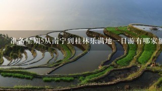 准备星期5从南宁到桂林乐满地一日游有哪家旅行社