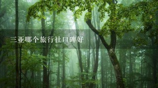 三亚哪个旅行社口碑好