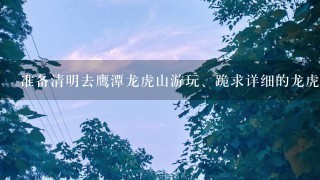 准备清明去鹰潭龙虎山游玩、跪求详细的龙虎上两日游攻略。包括食宿，旅游路线等。