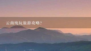 云南纯玩旅游攻略？