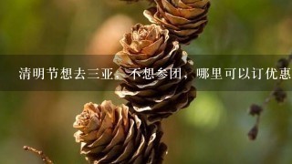 清明节想去三亚，不想参团，哪里可以订优惠酒店和景点门票啊？大概玩5天。