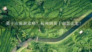 莫干山旅游攻略？杭州到莫干山怎么走？