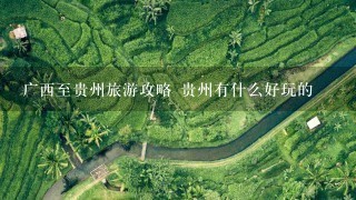 广西至贵州旅游攻略 贵州有什么好玩的