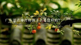 广东景点排行榜前十名是这样的？