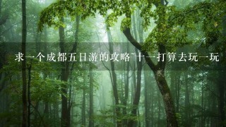 求一个成都五日游的攻略~十一打算去玩一玩