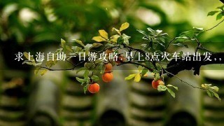 求上海自助一日游攻略.早上8点火车站出发,,,,,晚上8点或10点到火车站或虹桥站回家