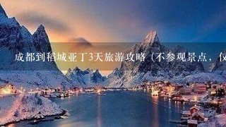 成都到稻城亚丁3天旅游攻略 (不参观景点，仅仅是沿途看风景）？