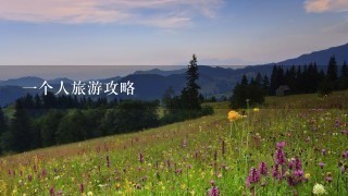 一个人旅游攻略