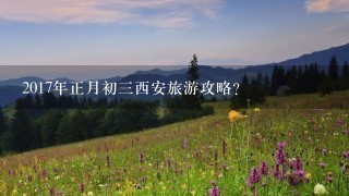 2017年正月初三西安旅游攻略？