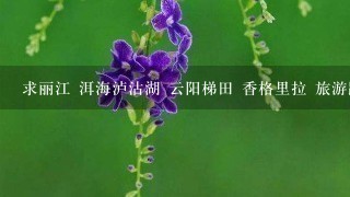 求丽江 洱海泸沽湖 云阳梯田 香格里拉 旅游路线攻略。。重庆出发