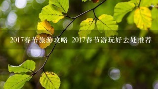 2017春节旅游攻略 2017春节游玩好去处推荐