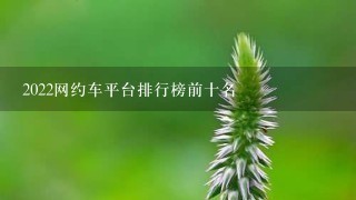 2022网约车平台排行榜前十名