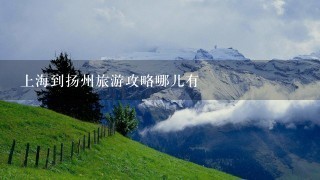 上海到扬州旅游攻略哪儿有