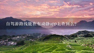 自驾游路线能在有动静app上查到么？