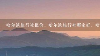 哈尔滨旅行社报价，哈尔滨旅行社哪家好，哈尔滨十佳