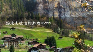 跪求太姥山旅游攻略???