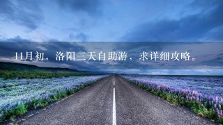 11月初，洛阳3天自助游，求详细攻略。