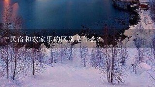 民宿和农家乐的区别是什么？