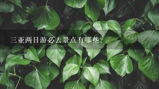 3亚两日游必去景点有哪些？