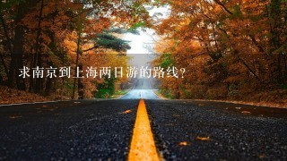 求南京到上海两日游的路线？