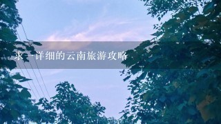 求1详细的云南旅游攻略