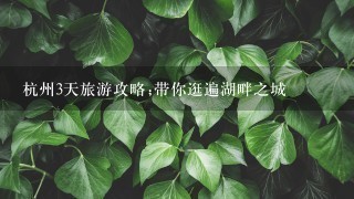 杭州3天旅游攻略;带你逛遍湖畔之城