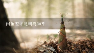 闲鱼差评能删吗知乎