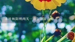 求桂林阳朔两天1夜自助游攻略