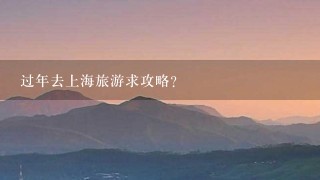 过年去上海旅游求攻略?