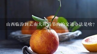 山西临汾到云南大理最节约的交通办法是啥？