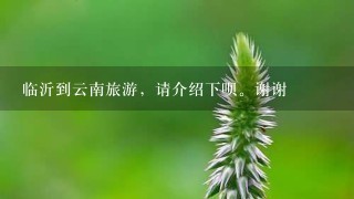 临沂到云南旅游，请介绍下呗。谢谢