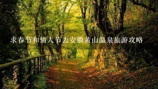 求春节和情人节去安徽黄山温泉旅游攻略