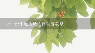 求1份平遥古城的自助游攻略