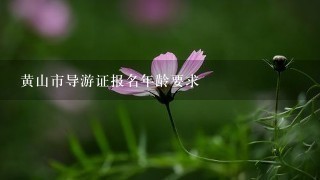 黄山市导游证报名年龄要求